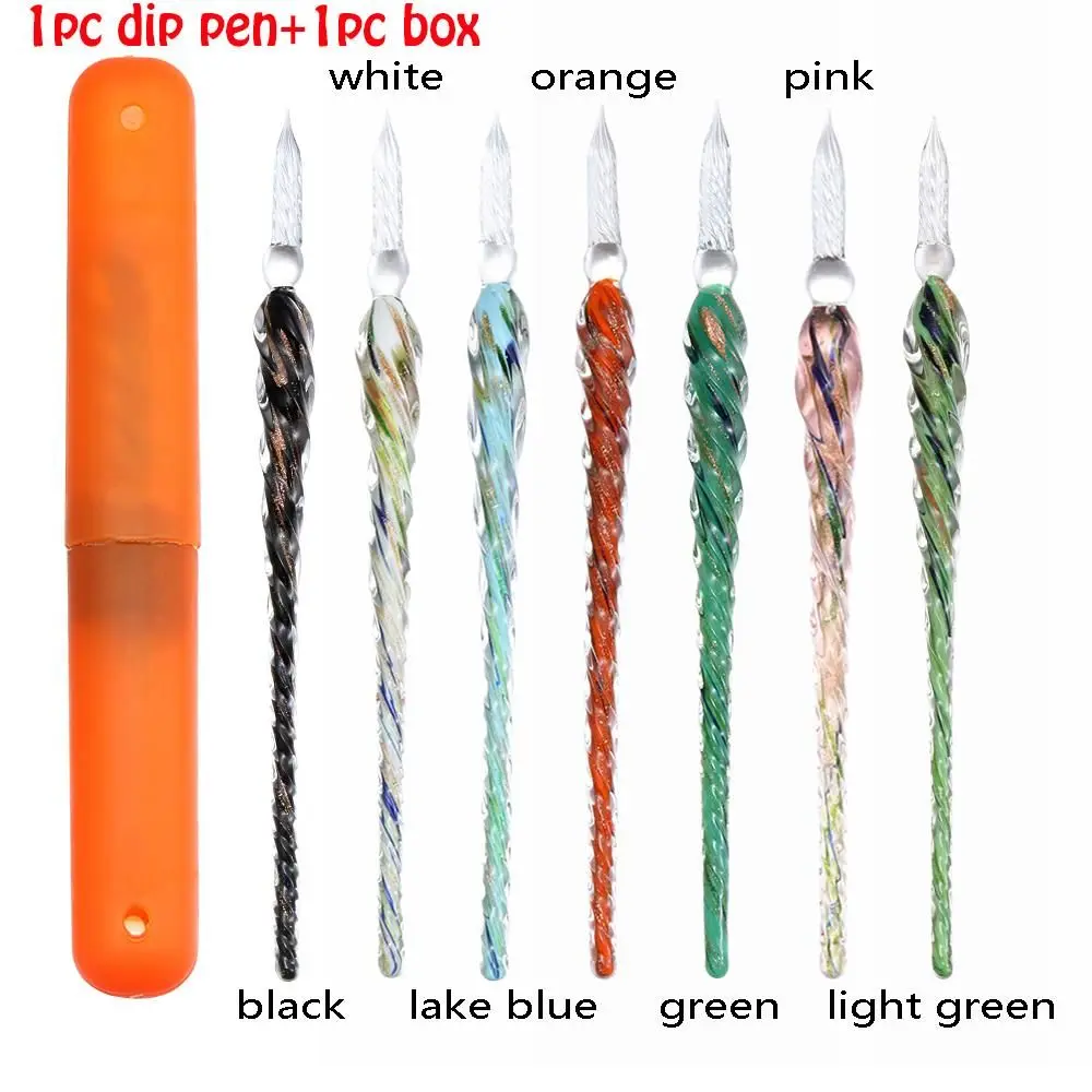 DIY Craft Signature Gift Painting Dip Pen Filling Ink Glass Drip Fountain Pens