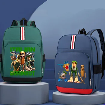 Zaini Brainrot italiani Zaini per studenti di grande capacità Tung Tung Sahur Zaino stampato Materiale scolastico per bambini Regali 1