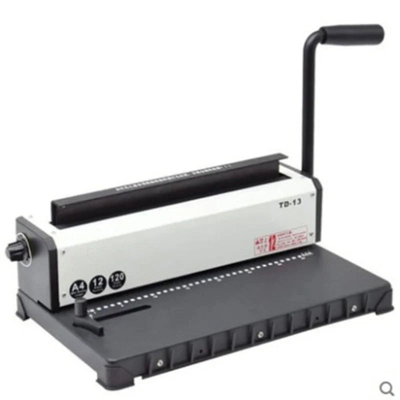 TD-13 수동 스파이럴 제본기 금속 종이 책 파일 펀칭 및 제본용 원형 철제 링 책 제본 사무용품 업그레이드