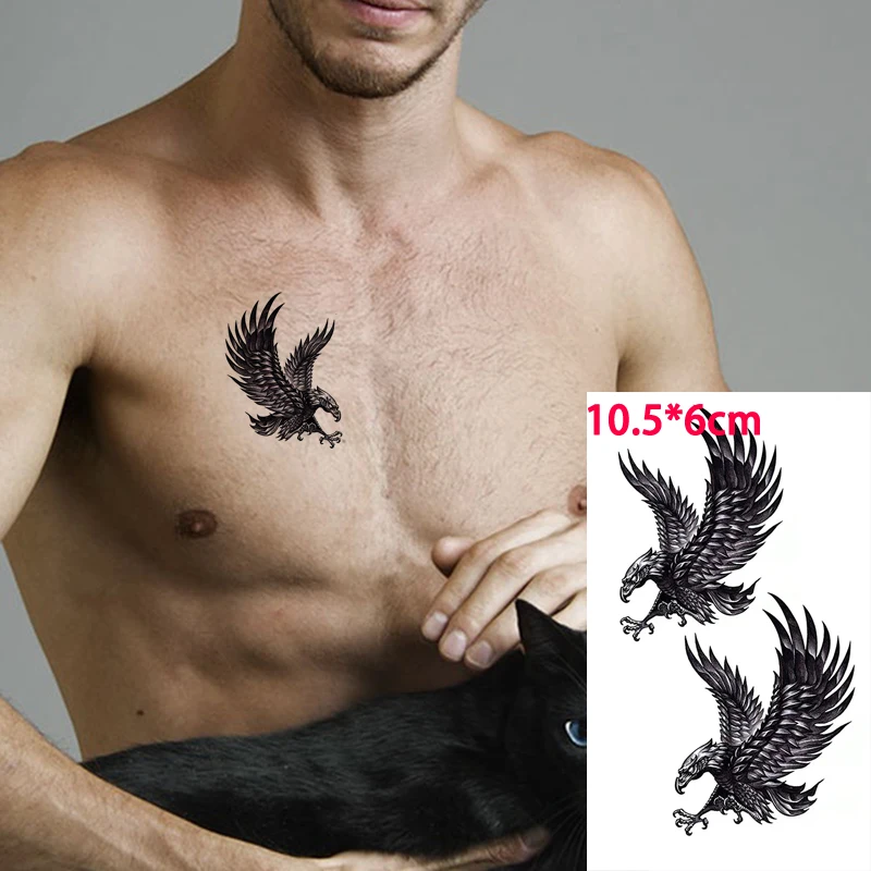 Faux tatouages autocollants temporaires pour femmes et hommes, transfert d'eau, loup de la forêt noire, étoile, lune, éléphant, dieu