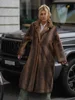 Women's Warm  Faux Fur Long Overcoat Single Breasted Fleece Long Trench Coat Winter Lady Fluffy Plush New Thicken Outerwear 2