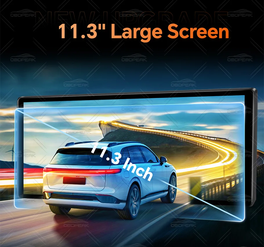 11.3" Touch Screen 5K UHD Dash Cam T8 Pro Wireless CarPlay Android Auto Airplay