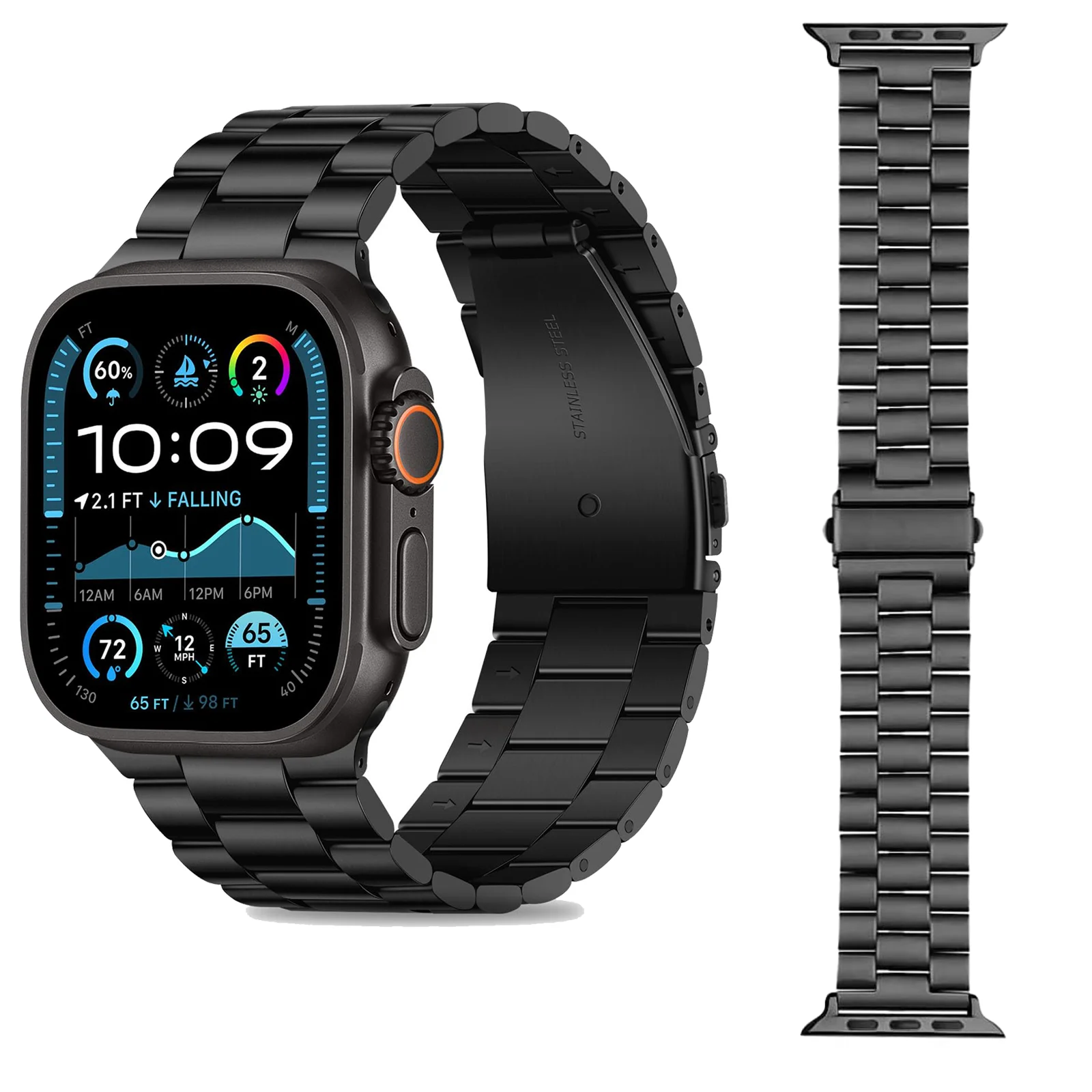 Sleek Stainless Steel Watch Strap - Premium Metal Bracelet