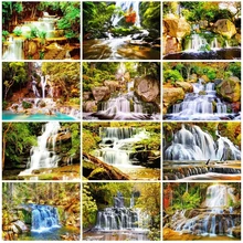 

5D Full Square Diamond Mosaic Waterfall Landscape Diamond Painting Summer Full Embroidery Kits Cross Stitch Home Decoration