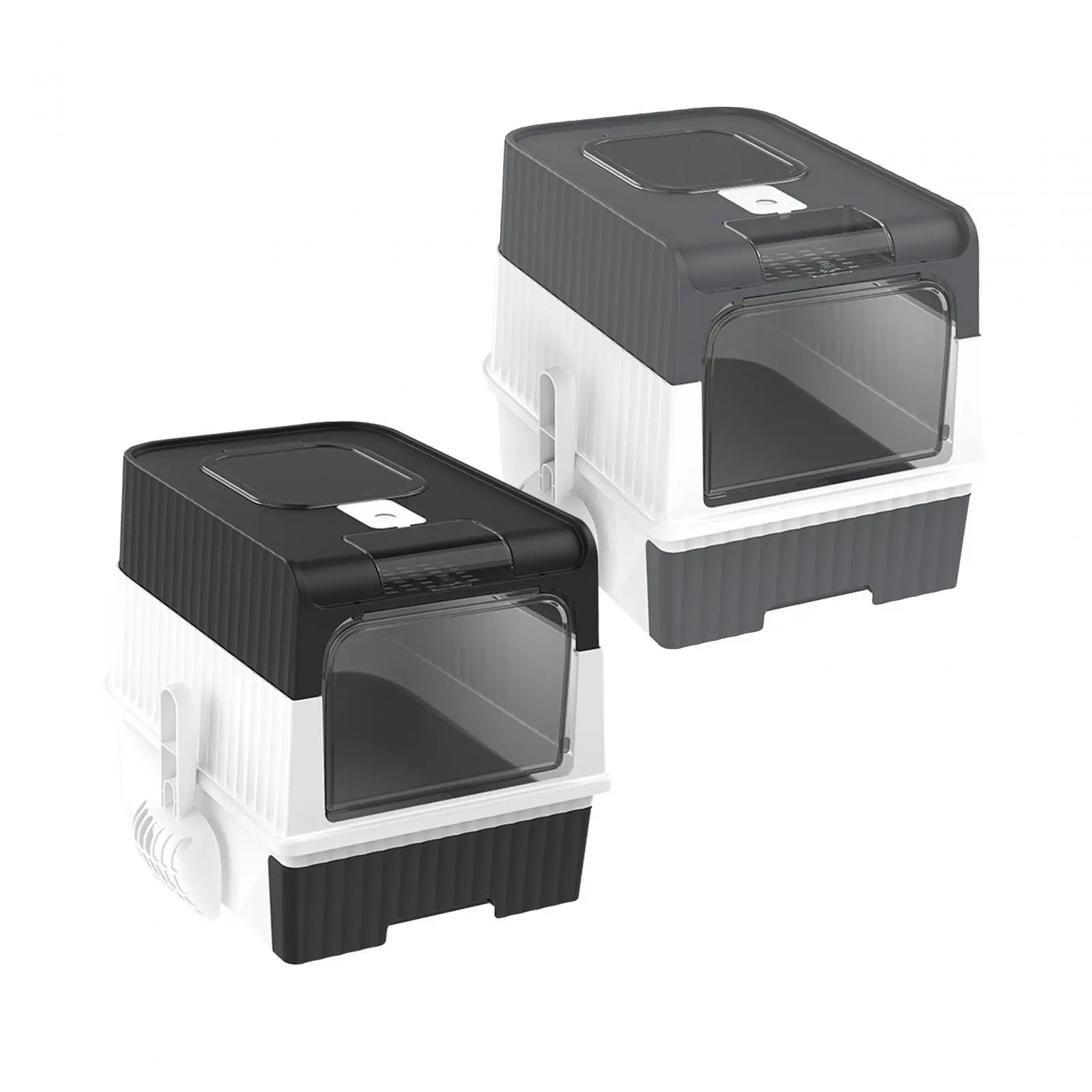 접이식 대형 고양이 화장실, 뚜껑이 있는 상단 입구, 다묘 가정용, 서랍형, 밀폐형 고양이 변기, 새끼 고양이 화장실