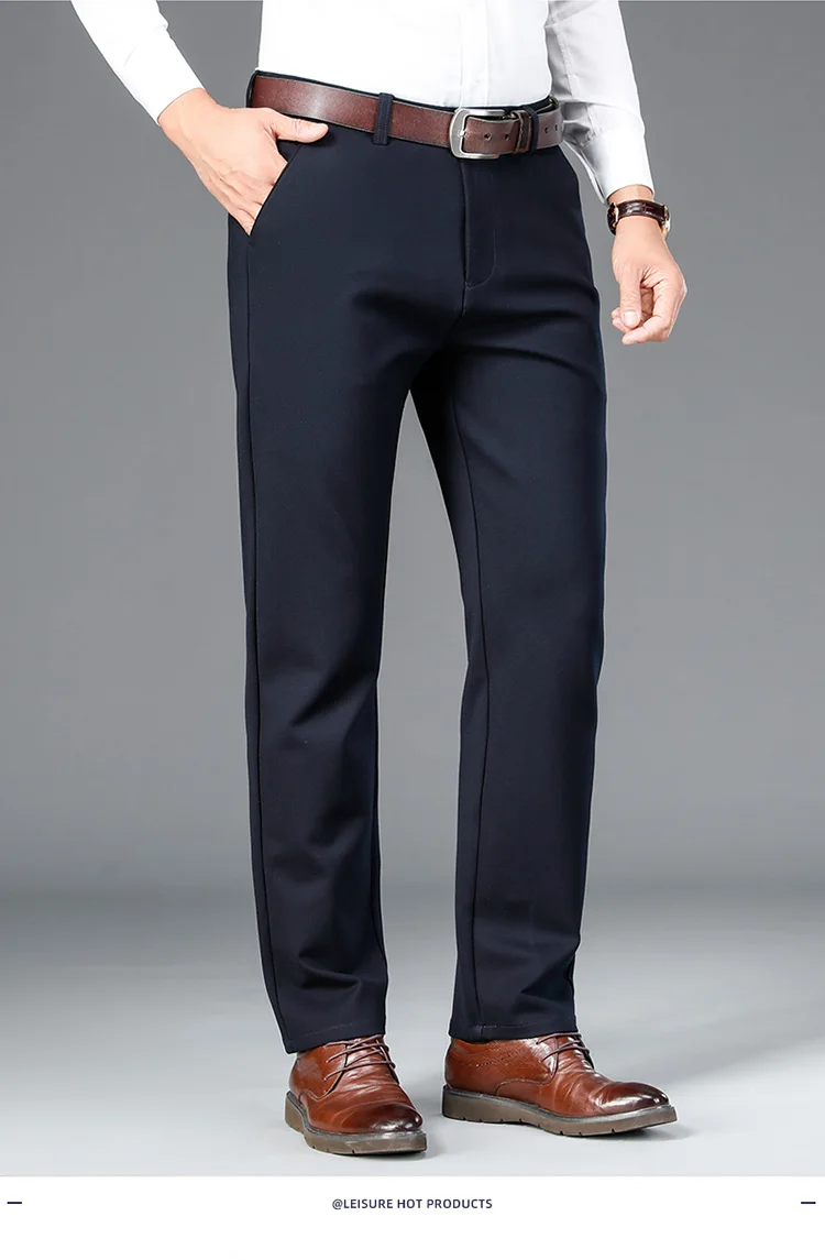 Description Picture 6 of itemMen's casual suit pants spring and autumn 2024 straight leg elastic non ironing middle-aged and elderly business pants