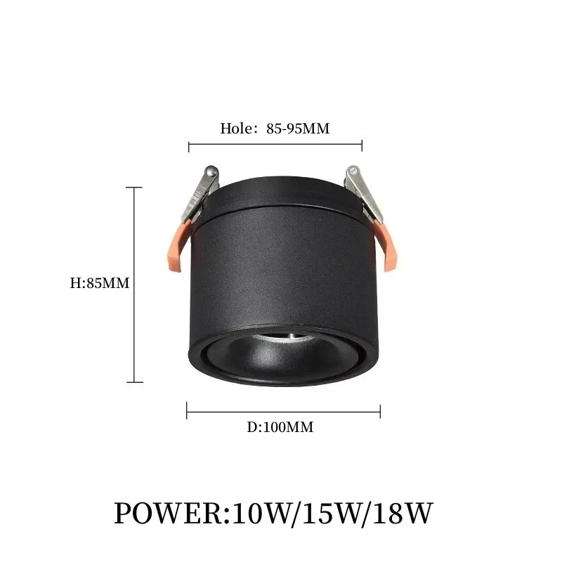 Dimmable 360 Degree Rotating LED COB Spot Light Recessed Foldable LED Downlight AC85-265V 10W 15W 18W AC85V-285V led downlight recessed ceiling spotlight ceiling lamps
