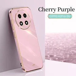 Durable Soft TPU Anti-Fingerprint Camera Protection Case for OPPO A2 Pro 5G (Cherry Purple)