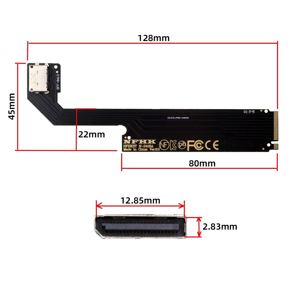 CY PCI-E 4.0 M.2 Zu Oculink Adapter – Für ThinkBook 16+ (2022–2023) Externe GPU/SSD