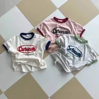 2024 New Fashion Letter Print Baby Short Sleeve T Shirts Infant Casual Tops Children Loose Tee Toddler Boy Girl Summer T Shirt 1