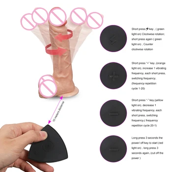 Huge Vibrating Dildos Realistic Big Penis with Suction Cup Remote Control Vibrator Phallus Dick Sex Toys for Women Masturbation 3