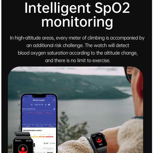남성용 E500 혈당 스마트 워치 ECG 모니터링 스마트 워치, 혈압 체온, IP68 방수 시계, 2023 신제품 5