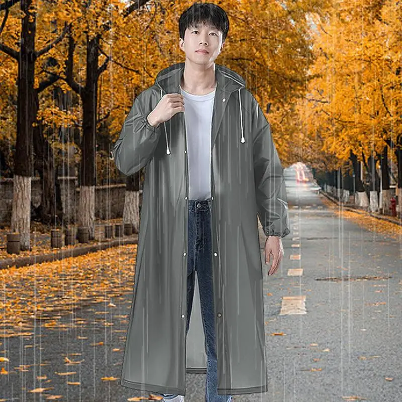 

Hooded Rain Poncho Unisex Adult Long Raincoats Beam Port Rain Poncho Fashion Raincoat Jacket Non Disposable Eva Poncho For Adult