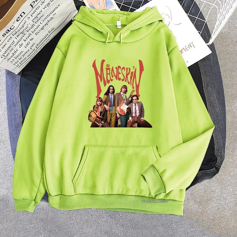 Maneskin Pattern Hoodie Long Sleeve Streetwear Mens Women Vintage Hooded Sweatshirt Tops Kawaii Oversized Hoodies 5