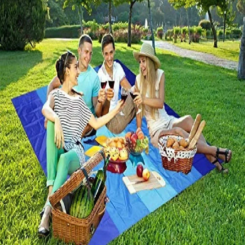 1set Waterproof Sandproof Beach Mat Seat CushionTravel Hiking Sports Blanket Outdoor Picnic Portable Mat Back Cushion 3