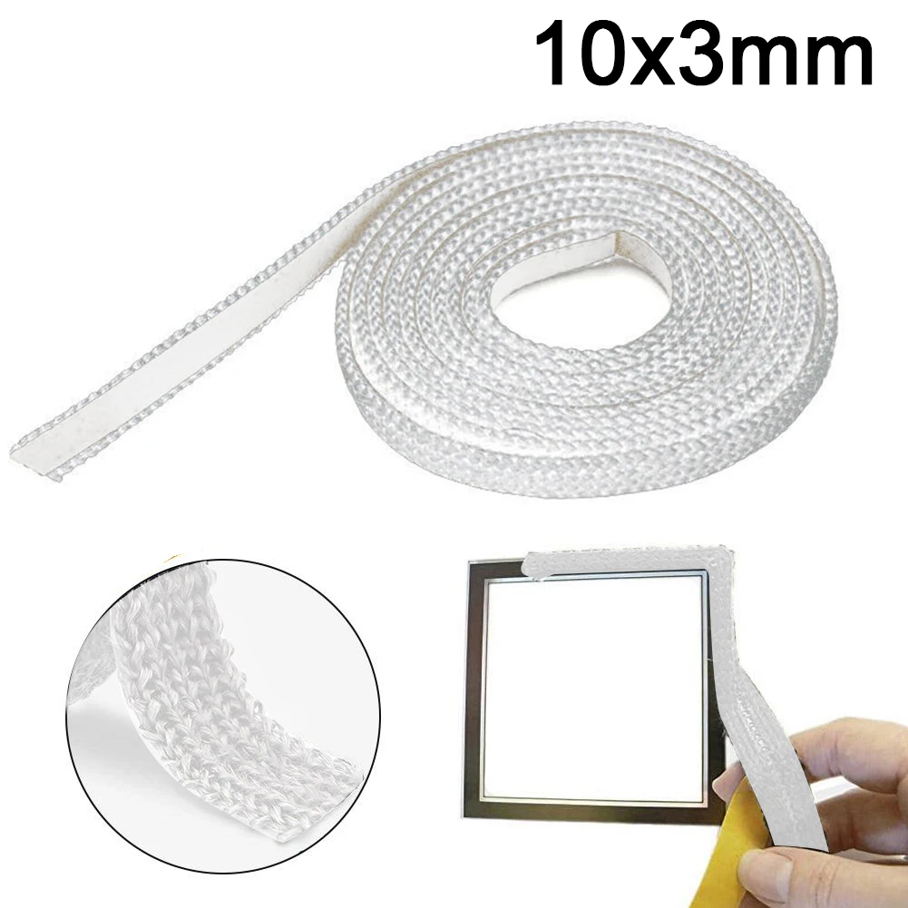 Fiberglass Seal Stove Fire Rope Black Self Adhesive Flat Stove Rope Replacement Fireplace Sealing Cord Wide 3mm*10mm wood burning stove seal,fiberglass rope