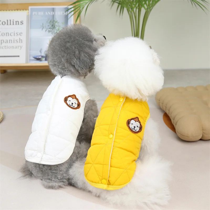 

New Small and Medium-sized Cats and Dogs Autumn and Winter Monkey Cotton Two Leg Leisure Vest Pet Clothing