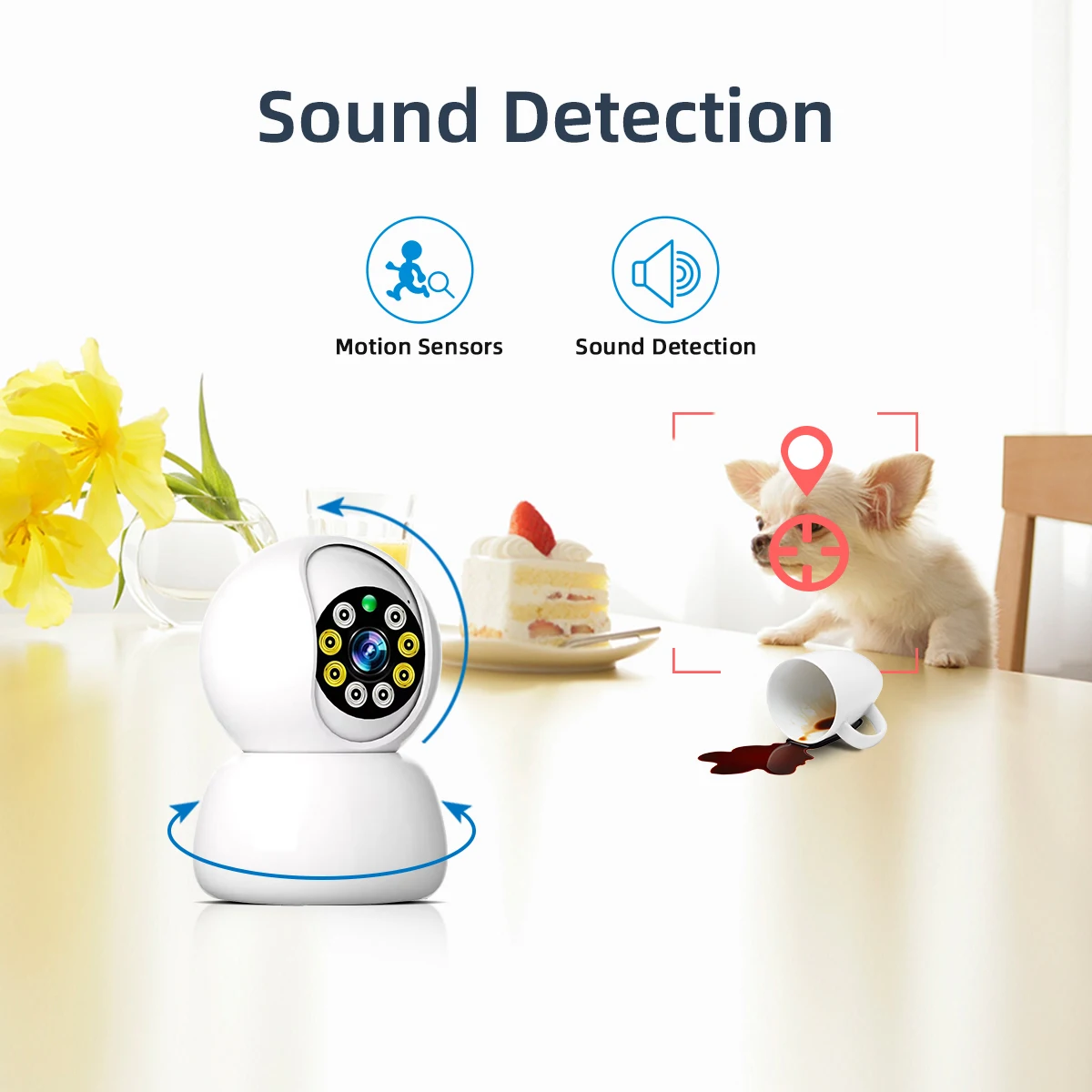 1080P TUYA Camera Security Camera Baby Monitor  WiFi Wireless Camera Smart Tracking 350 Degrees Pan Rotation