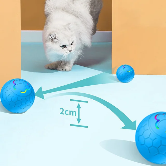 Smart Rechargeable LED Pet Ball – Automatic Bouncing & Rolling Interactive Toy With RGB Lights Cats Accessories Pets Toys Games 2