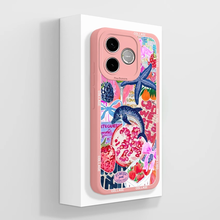 Cute Cat Claw Cartoon Print Phone Case with Camera Protection - Soft Liquid Silicone Housing