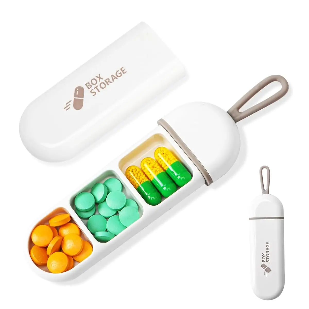 Mini Daily Pill Neat And Tidy Pill Management Travel Pill Box Tiny Box Easy to Carry Waterproof Protection 3 Times a Day