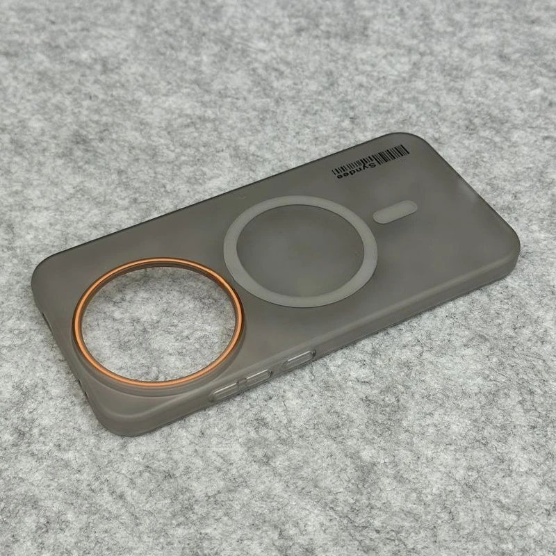 Magnetic Transparent Orange Ring Shockproof Protective Case