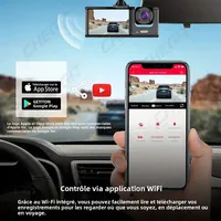Caméra de tableau de bord WIFI 3 caméra 1080P voiture DVR 2/3 objectif caméra enregistreur vidéo boîte noire Dash Cam enregistrement en boucle automatique accessoires de voiture 4