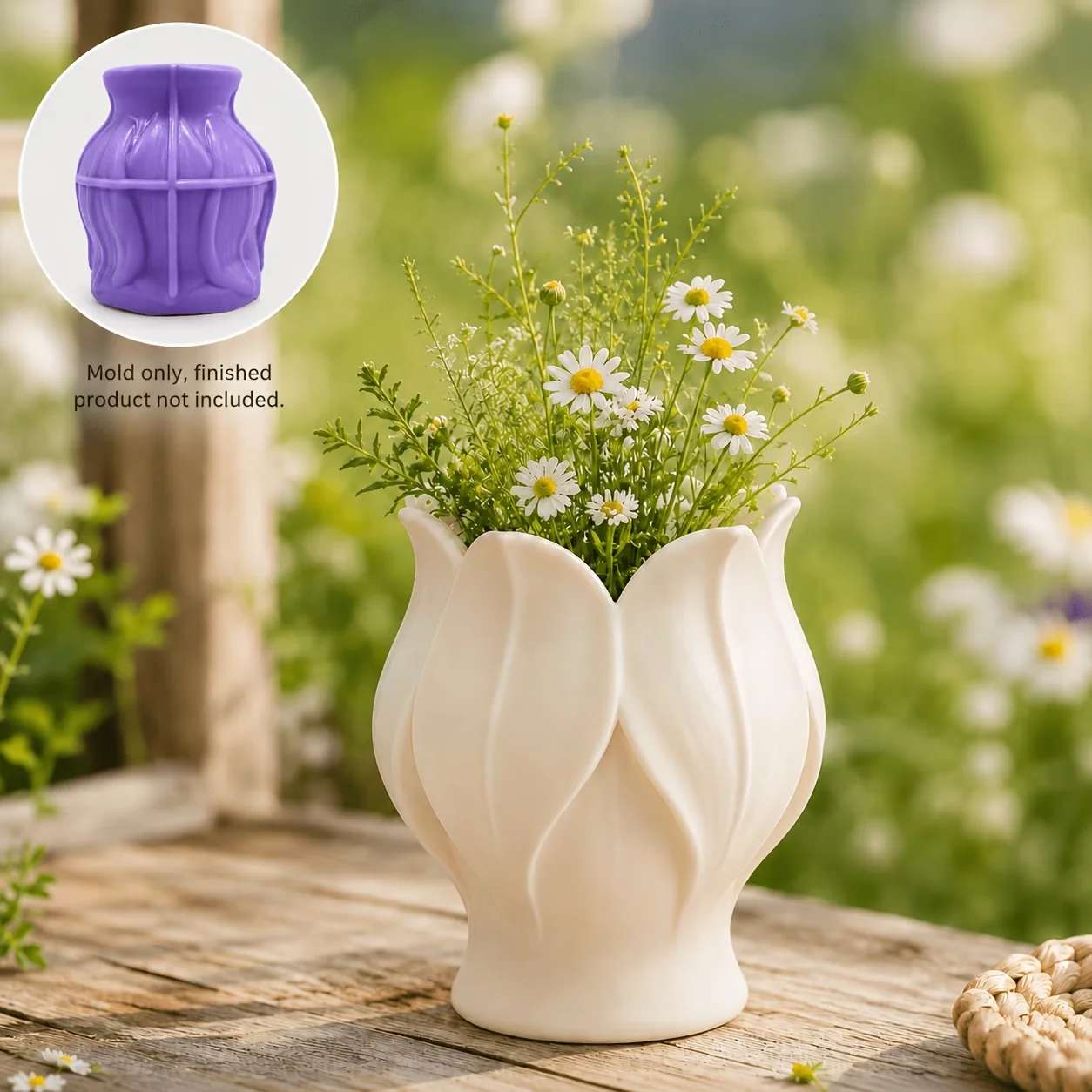 Exquisitely Textured Tulip Petal Silicone Mold - Handmade DIY Flower Pot and Decorative Ornament
