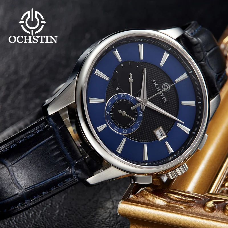 OCHSTIN Hot Model 2024 Avenger Chronograph Series Casual Hundred Japanese Multifunction Quartz Movement Men's Quartz Watch