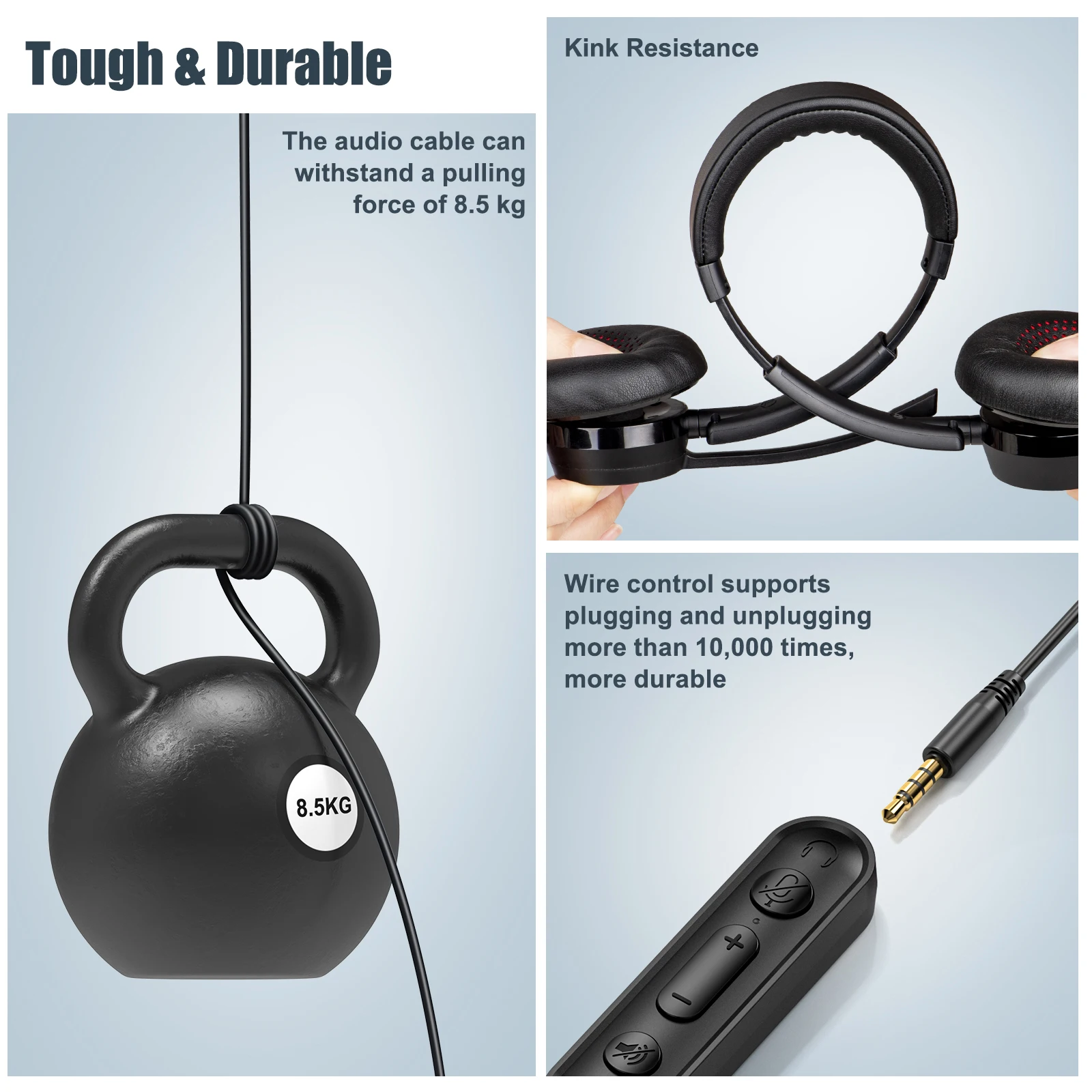 New Bee USB Headset for PC Call Center Headphones Rotatable Mic 3.5mm Business Earphones with Mic Mute Noise Cancelling