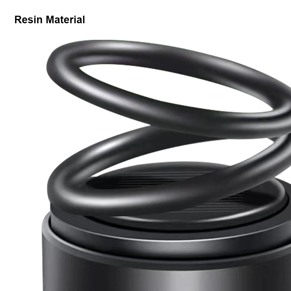 Solar Powered Aromatherapy Diffusers Portable Double Ring Car Perfume Rotating Suspension Car Decoration Accessories