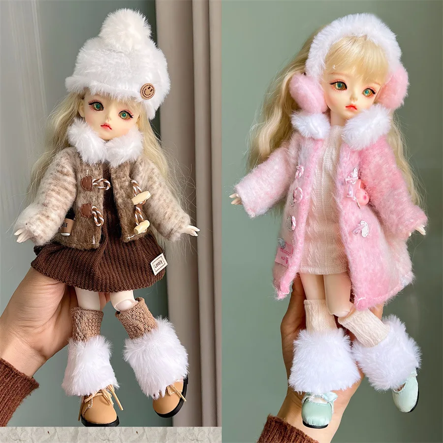 2025년 신상 겨울옷 6포인트 BJD 인형 의상 세트 30cm 인형 장식 의류 재킷 드레스 단품 의류