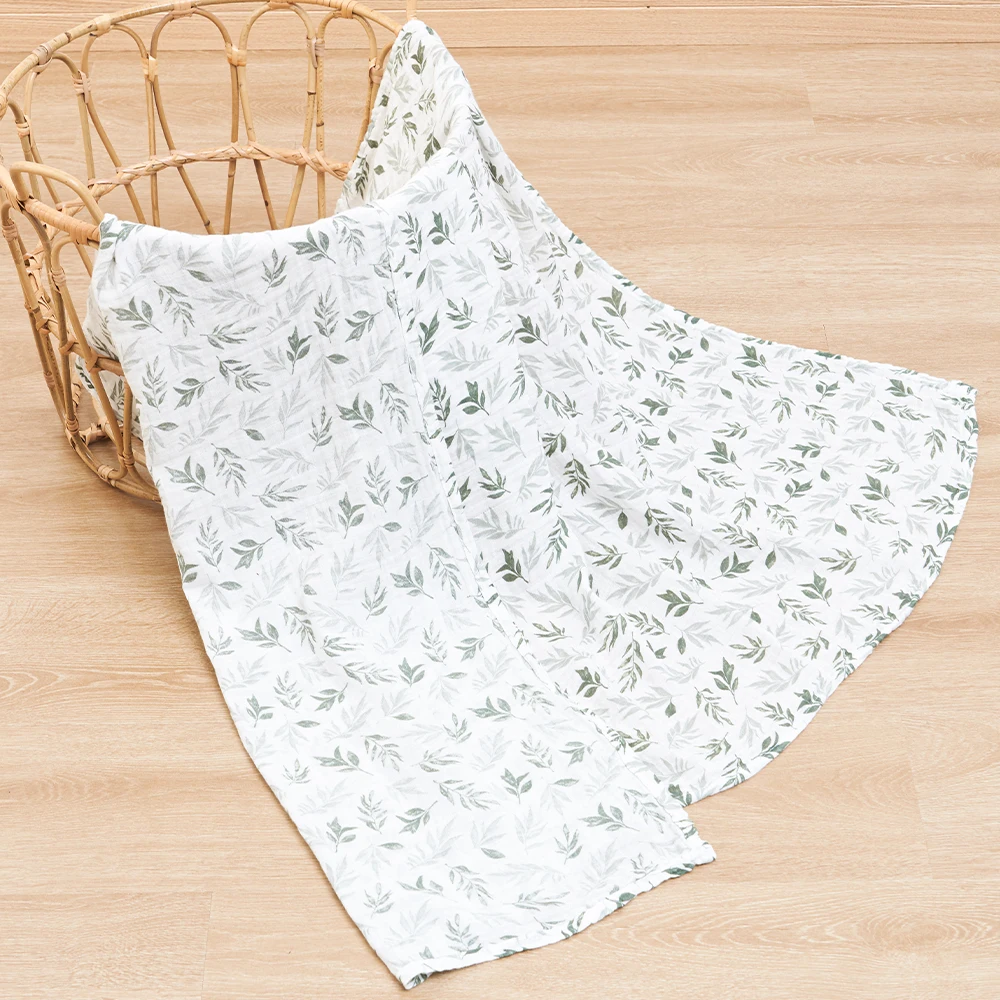 Happy Flute 120*110CM 1Pc Muslin 100% Cotton Baby Swaddles Soft Newborn Wrap INS style infant Blankets 6