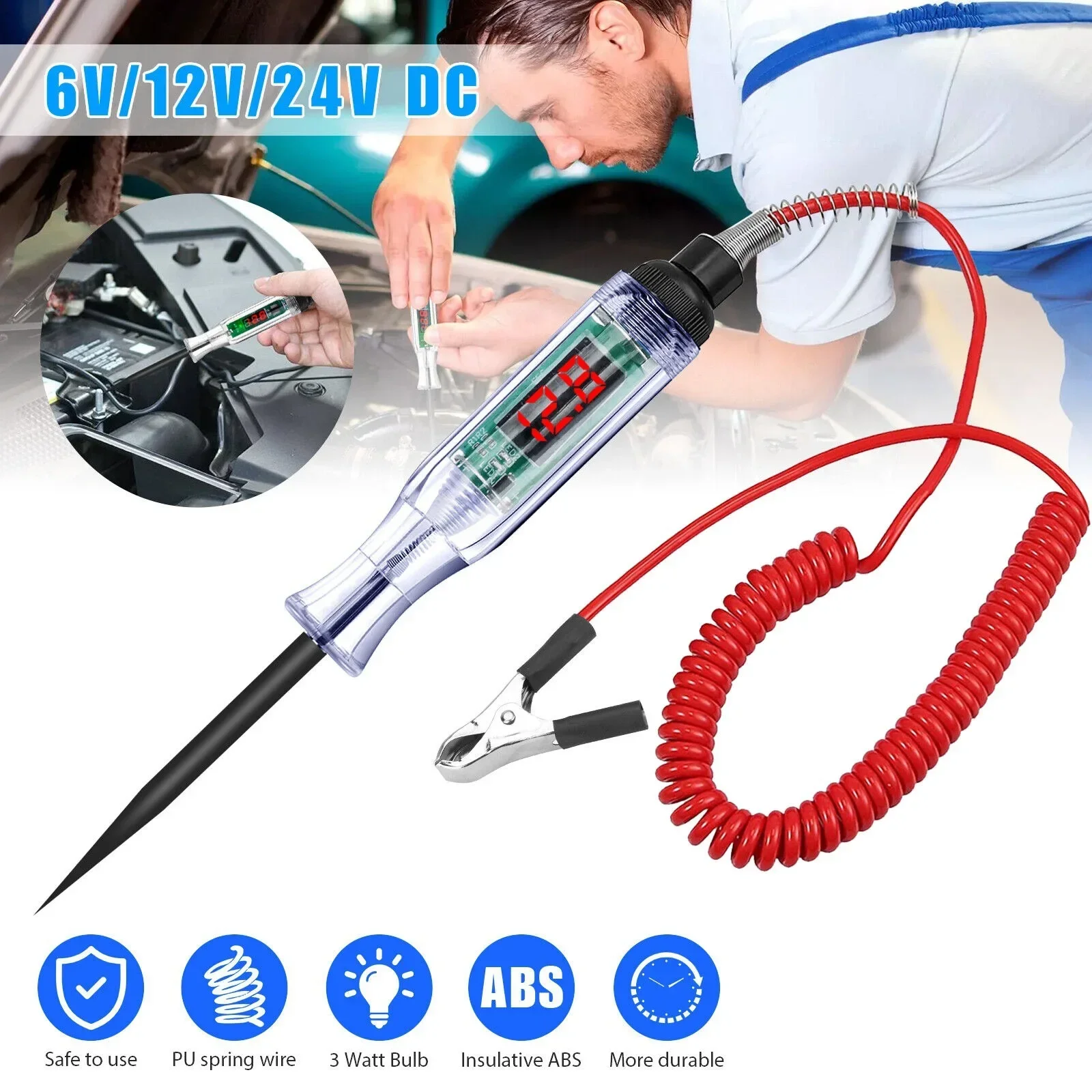 

Auto Voltage Quality Pen Tester Truck Probe Test Circuit High Diagnostic