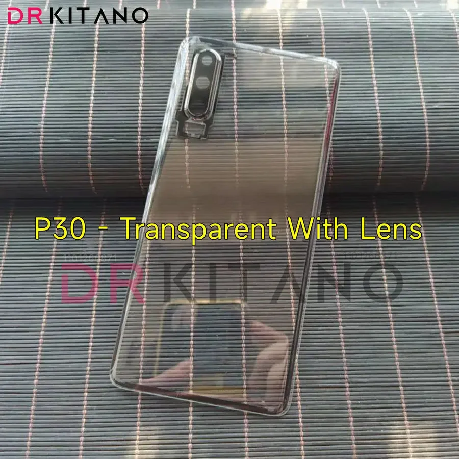 화웨이 P20 P30 P40 Pro 배터리 커버 후면 유리 패널 후면 하우징 케이스 + 카메라 렌즈 교체 용 투명 투명 유리