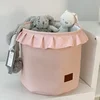 Cute Storage Basket for Kids Toy Collapsible Laundry Hamper Lace Gift Basket Fabric Storage Bins for Nursery Room Organizer 1