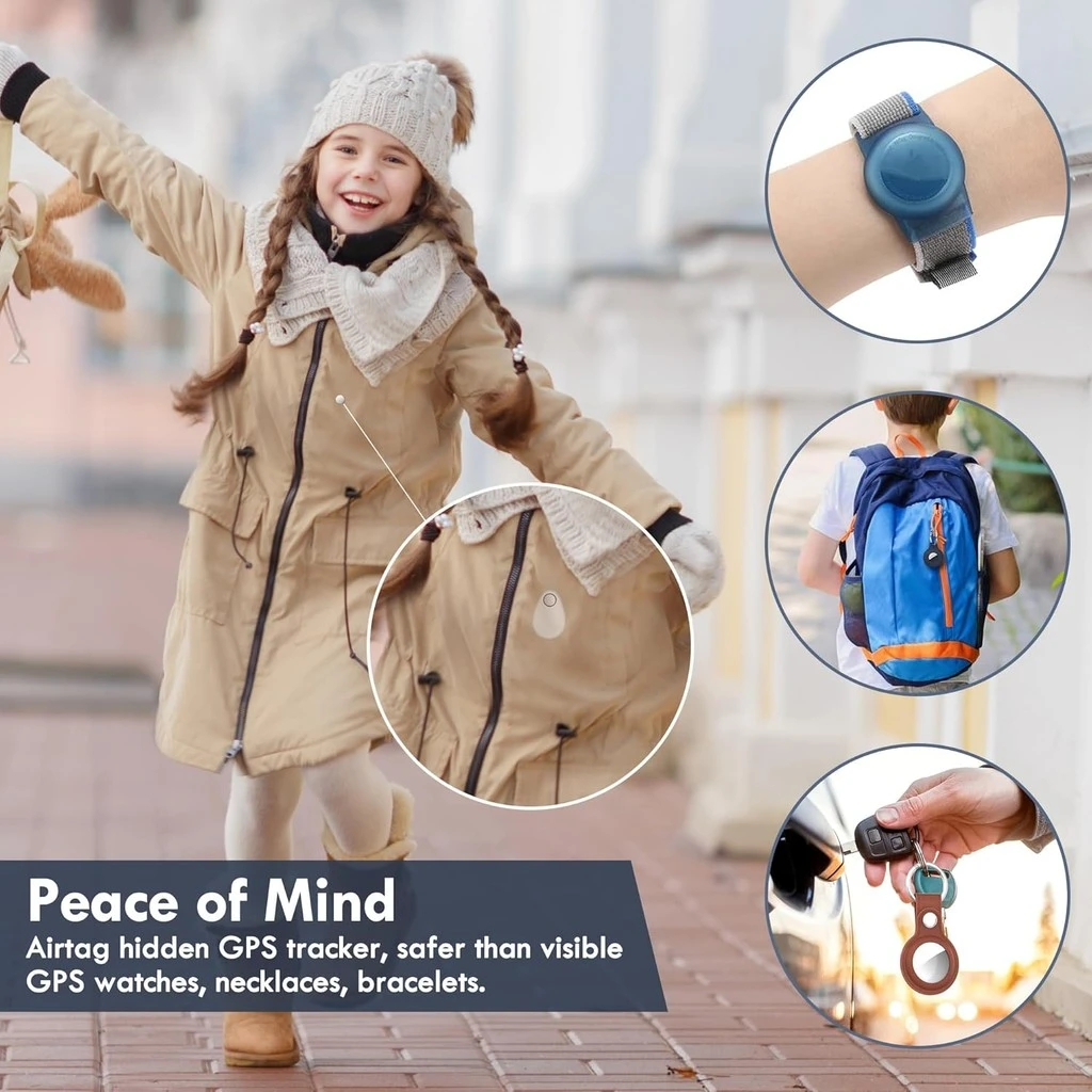 Silicone Anti-Removal Airtag Holder - Secure, Hidden Design for Kids, Pets, and Luggage