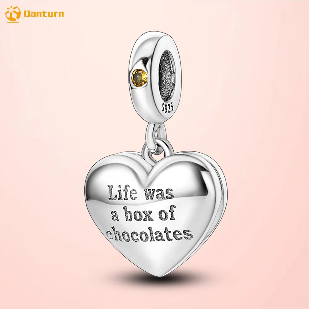 

Deedate 925 Sterling Silver Beads Chocolate Box Dangle Charm fit Original Pandora Bracelets for Women DIY Jewelry Making