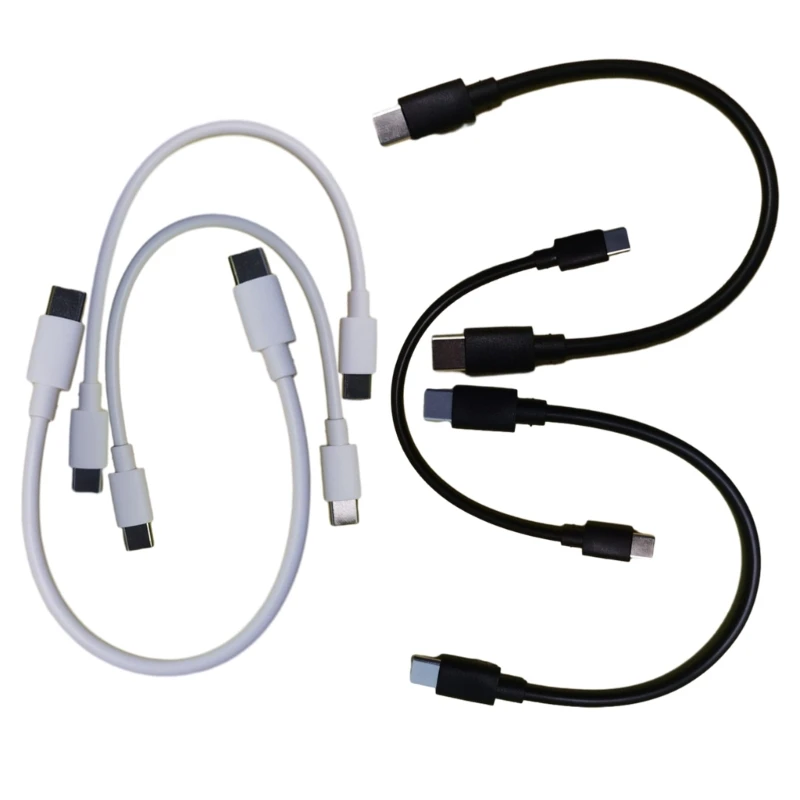 

2 in 1 60W Fast Cord Car Adapter 2 Port Two Short Cables for Phone/Type C Tablets Dropship