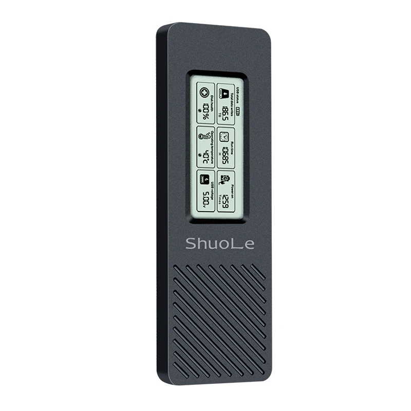 External Hard Drive Box UTHAI M.2 Hard Drive Box NVME/NGFF Dual Protocol Solid State Mobile Hard Drive Box Intelligent Digital Display Monitoring