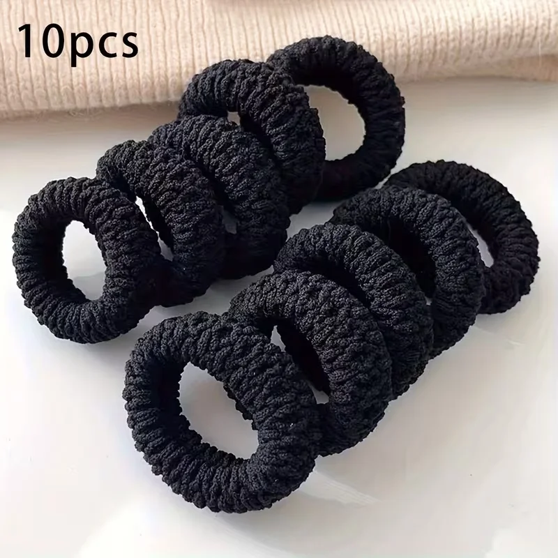 Versatile 10-Pack Seamless Braided Hair Ties - Fashionable Updos & Secure Ponytails in 5 Trendy Colors