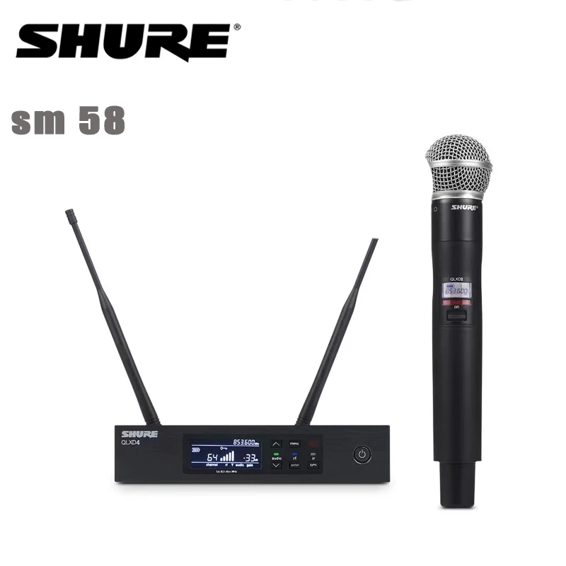100 Original Shure Qlxd 4 Uhf True Diversity Condense Wireless Microphone System For Karaoke