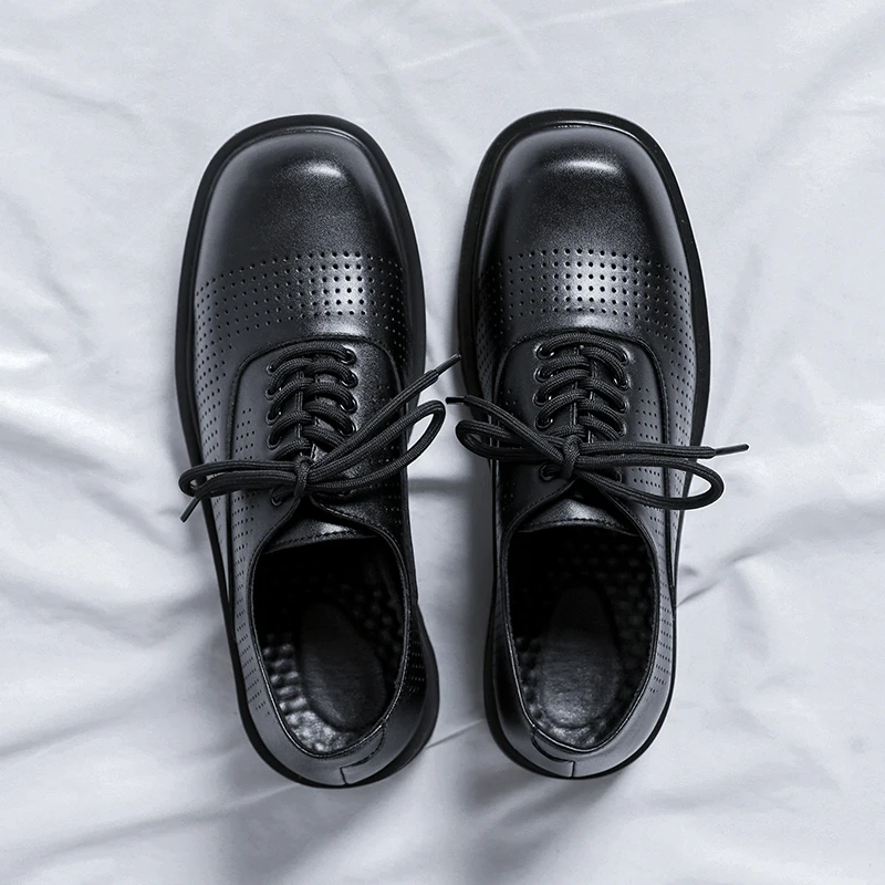 

Brand Spring Summer Men Dress Shoes Lace Up Casual Black Leather Shoes Men Loafers Luxury Wedding Party Male Shoes men