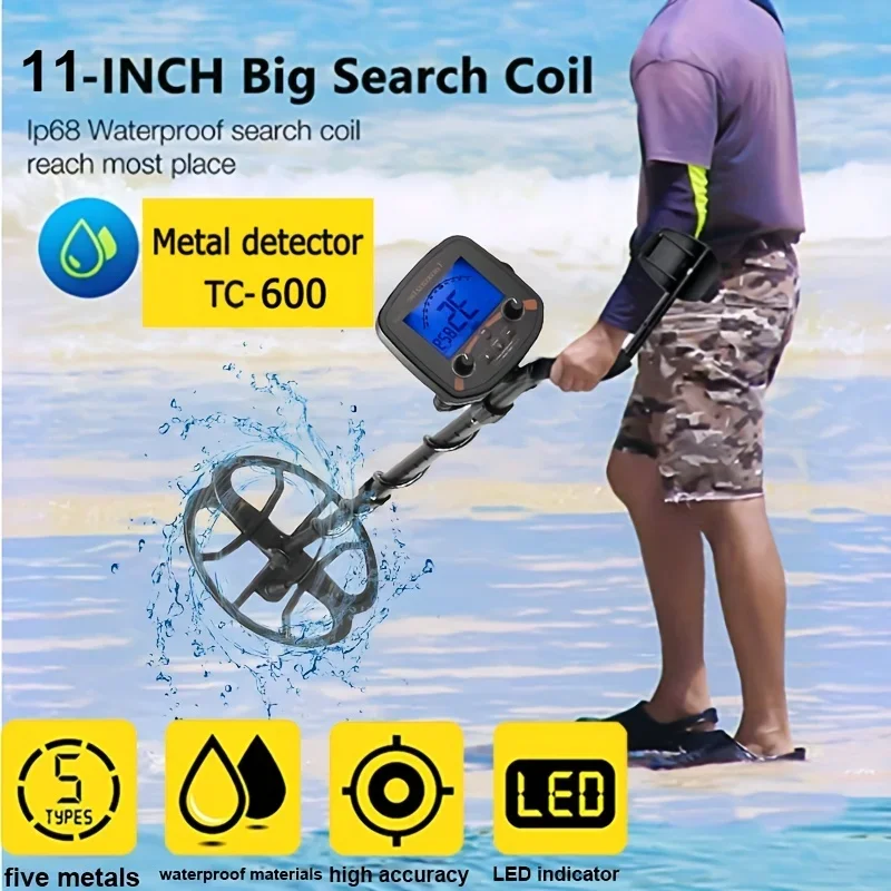 Metal Detectors Professional Underground Metal Detector Sale TC-600 Powerful Gold Detectors Treasure Hunter Seeker Finder Tool