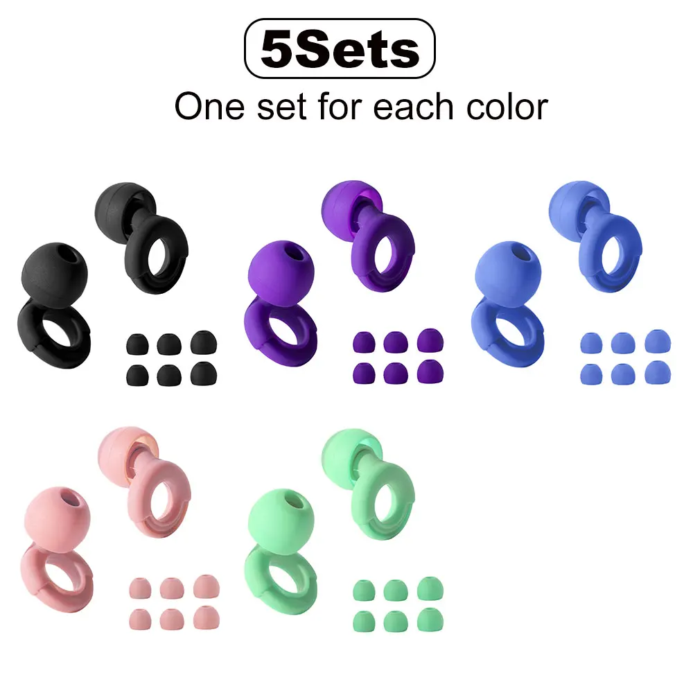 HUAK Super Soft Reusable Noise Reduction Ear Plugs – Ideal for Sleep, Swimming, and Work