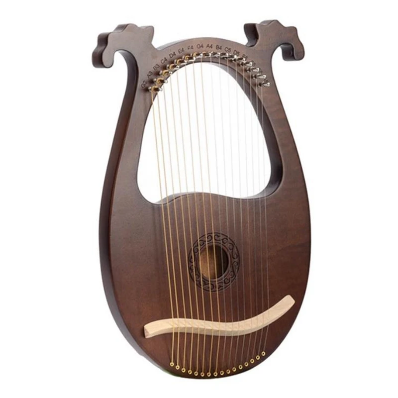 

Lyre Harp,16 String Mahogany String Instrument with Tuning Wrench and Spare Strings for Music Lovers