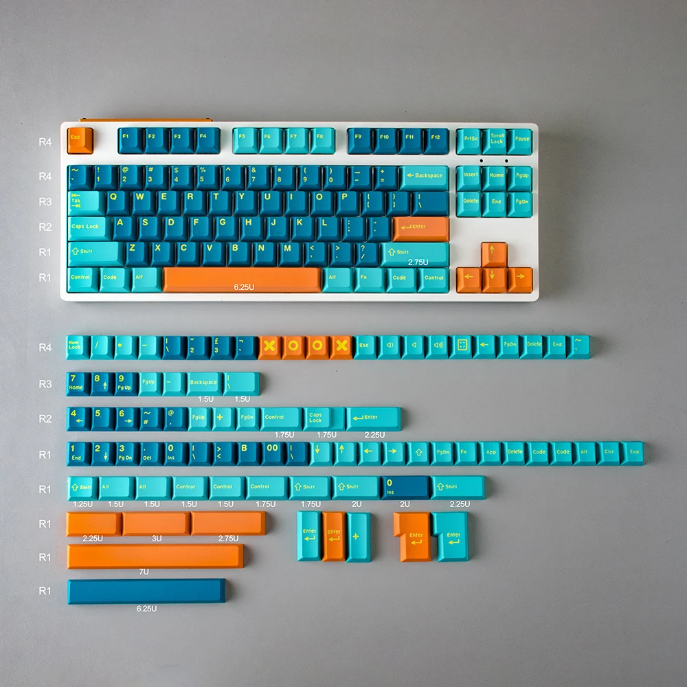 171 клавиш GMK Aero двухцветная формовочная крышка ключа Вишневый профиль