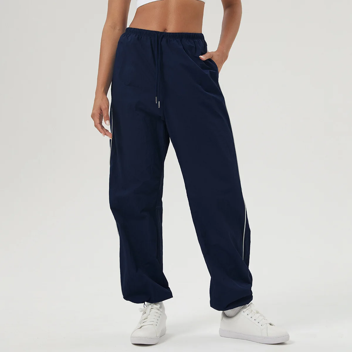Loose Sports Yoga Pants Women Solid Color Woven Gym Trousers Breathable Quick Dry Jogger Pants Female Sportswear Workout Clothes 6