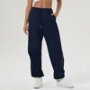 Loose Sports Yoga Pants Women Solid Color Woven Gym Trousers Breathable Quick Dry Jogger Pants Female Sportswear Workout Clothes 6