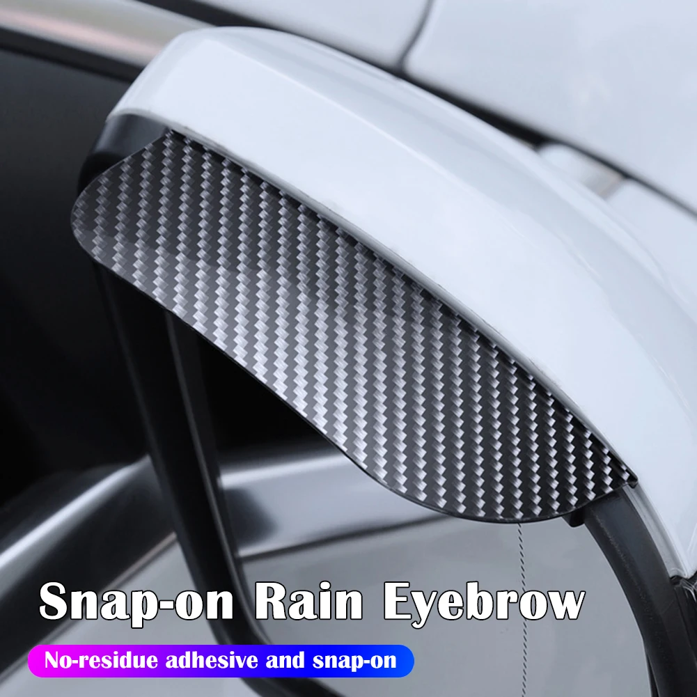 2 Stück Universal Auto Rückspiegel Regenschutz Snap-On Regen Augenbrauen  Carbon abs Faser Seiten ansicht Spiegel Schatten Schutz Autos Geländewagen